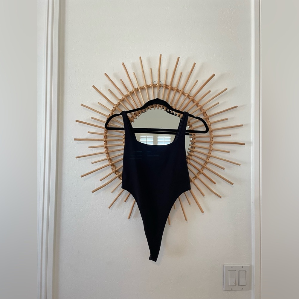 ALO Yoga Black Scoop Neck Bodysuit